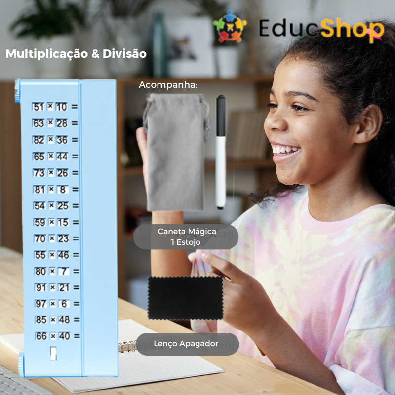 Tablet Matemático - Todas Operações (Acompanha Estojo + Caneta + Brinde)