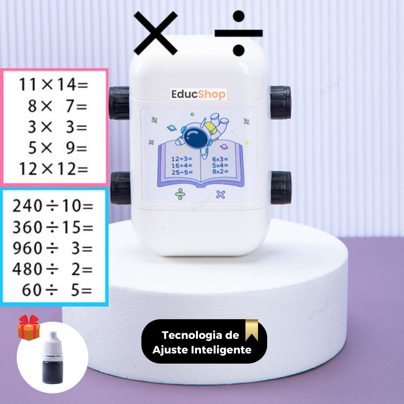 Carimbo de Operações EducKids (Acompanha Estojo e Tinta) + Brinde Kit de Alfabetização com 1000 Atividades